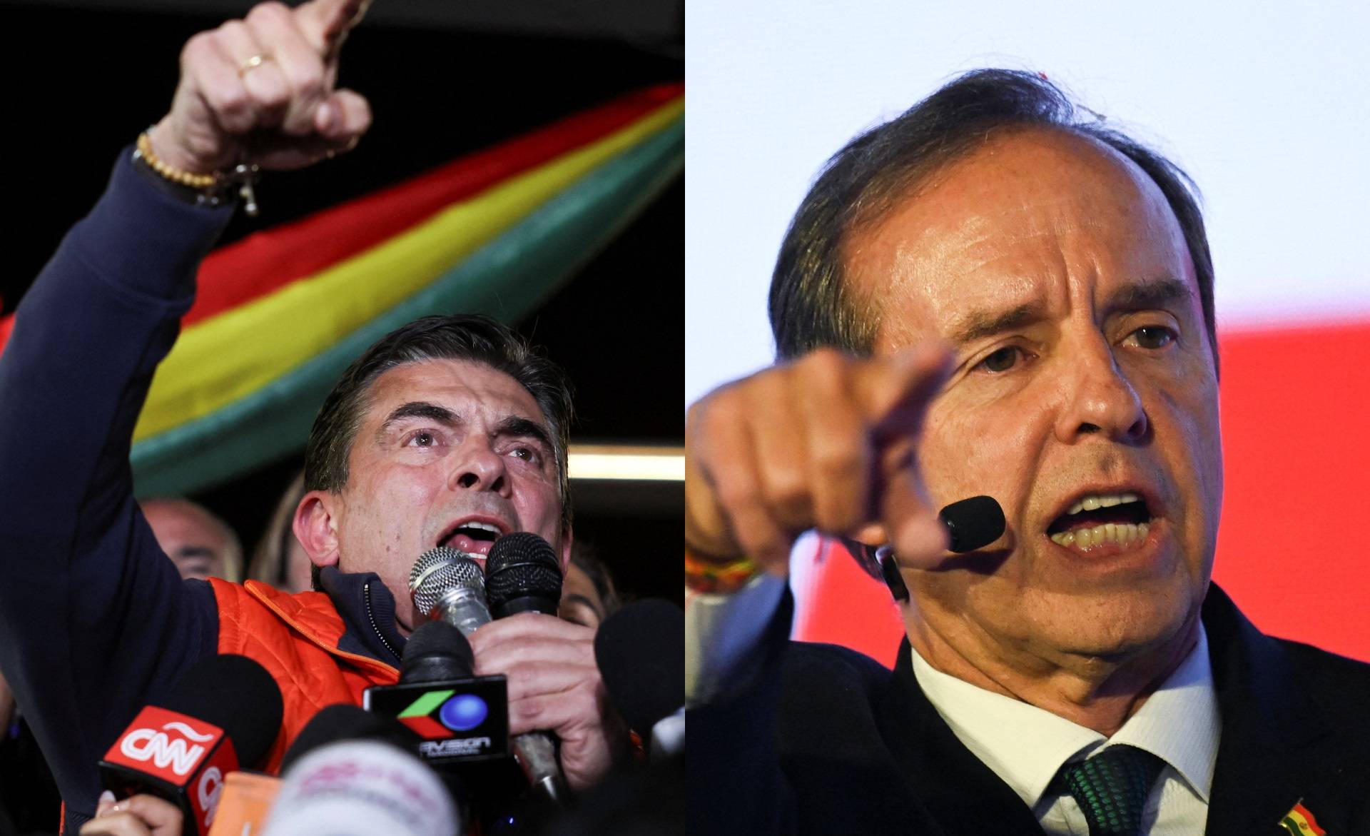 Rodrigo Paz e Jorge "Tuto" Quiroga (Foto: REUTERS/Pilar Olivares e Claudia Morales)
