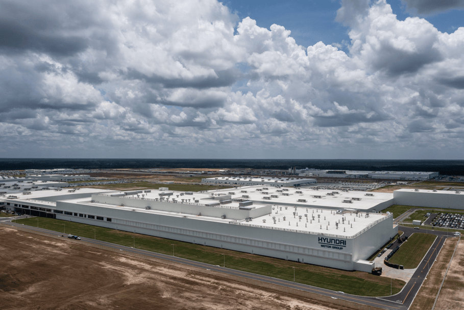 Fábrica de veículos elétricos Hyundai Metaplant em Ellabell, Geórgia (Foto: Elijah Nouvelage/Bloomberg)