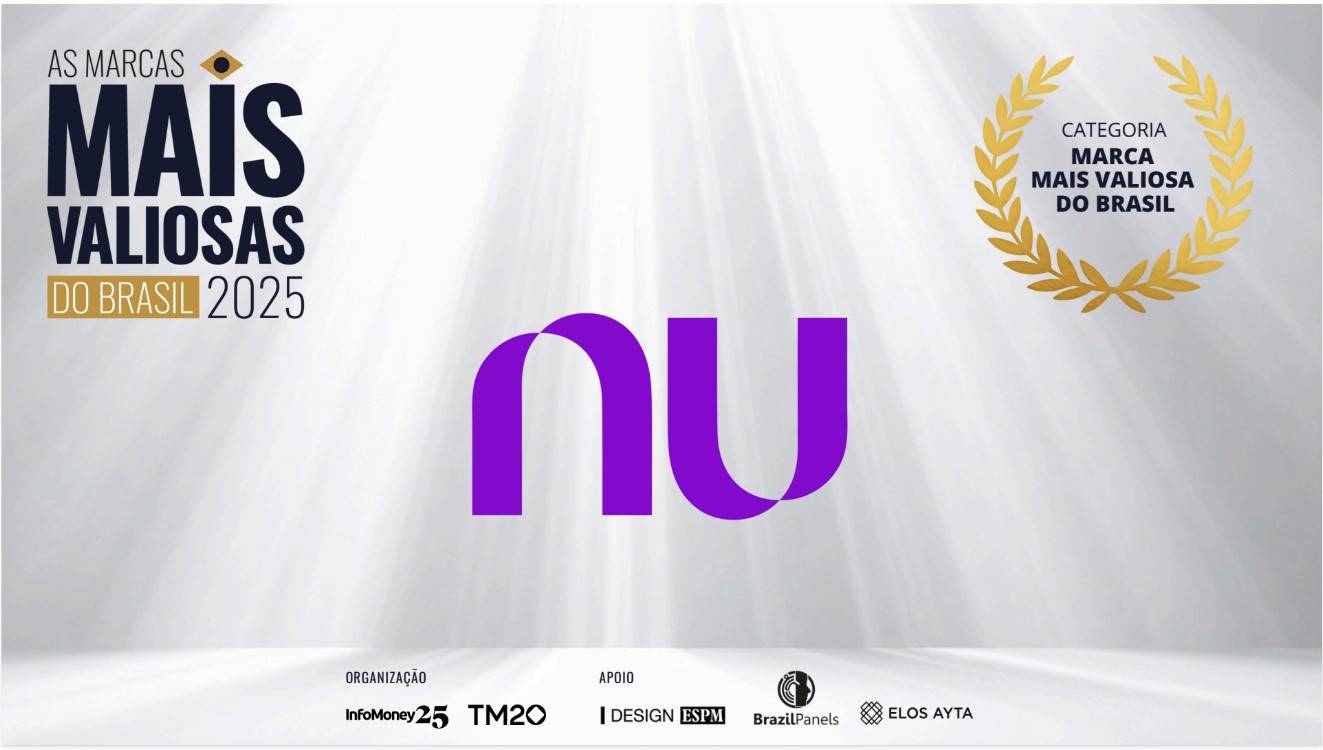 Nu entre As Marcas Mais Valiosas de 2025. Arte: InfoMoney