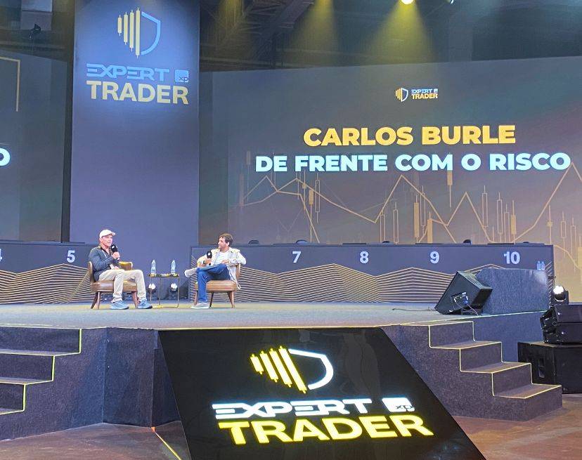 Carlos Burle, surfista de ondas gigantes, no Expert Trader XP. Foto: Reprodução.