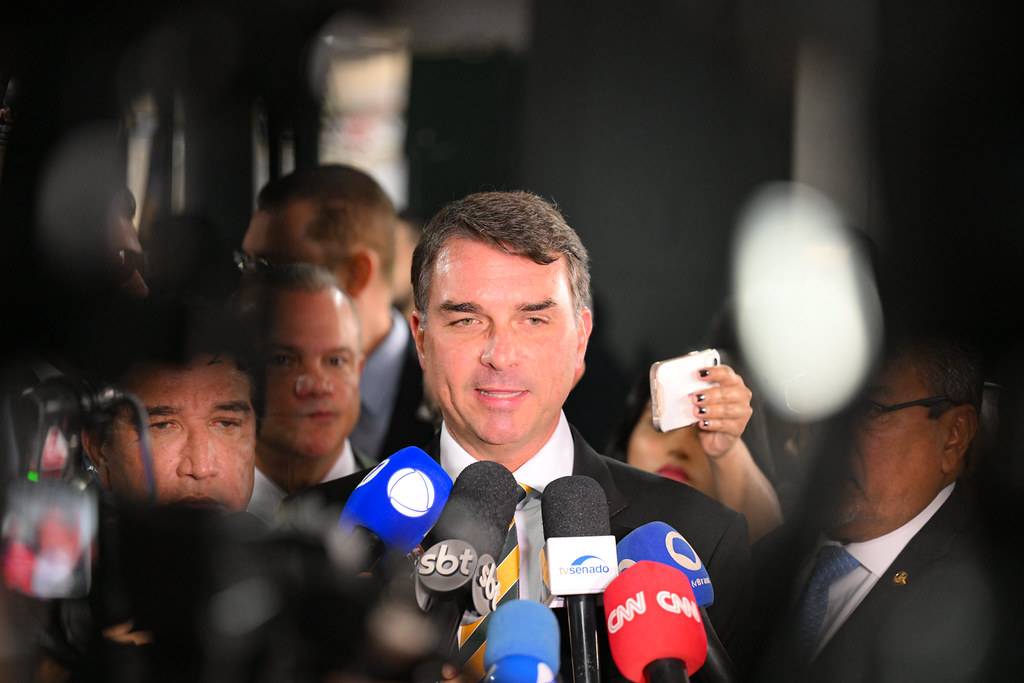 O pré-candidato à Presidência pelo PL, Flávio Bolsonaro. Foto: Edilson Rodrigues/Agência Senado