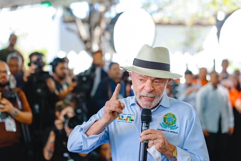 Presidente da República, Luiz Inácio Lula da Silva, durante anúncio de Investimentos da Petrobras em Pedra Branca, Laranjeiras - SE. Foto: Ricardo Stuckert / PR