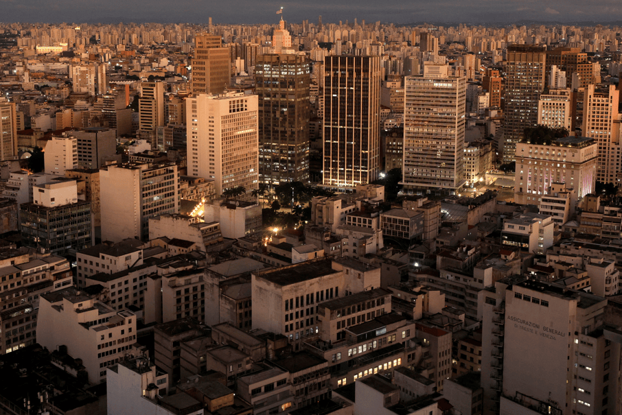 Paisagem urbana do centro de São Paulo, 13 de janeiro de 2025.