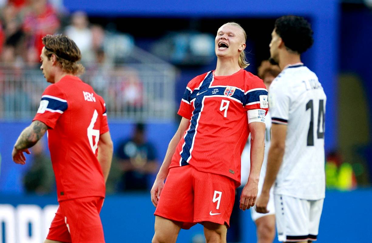 16 de junho de 2026 - Erling Haaland comemora após marcar gol contra o Iraque na Copa do Mundo 2026. Foto: REUTERS/Pilar Olivares