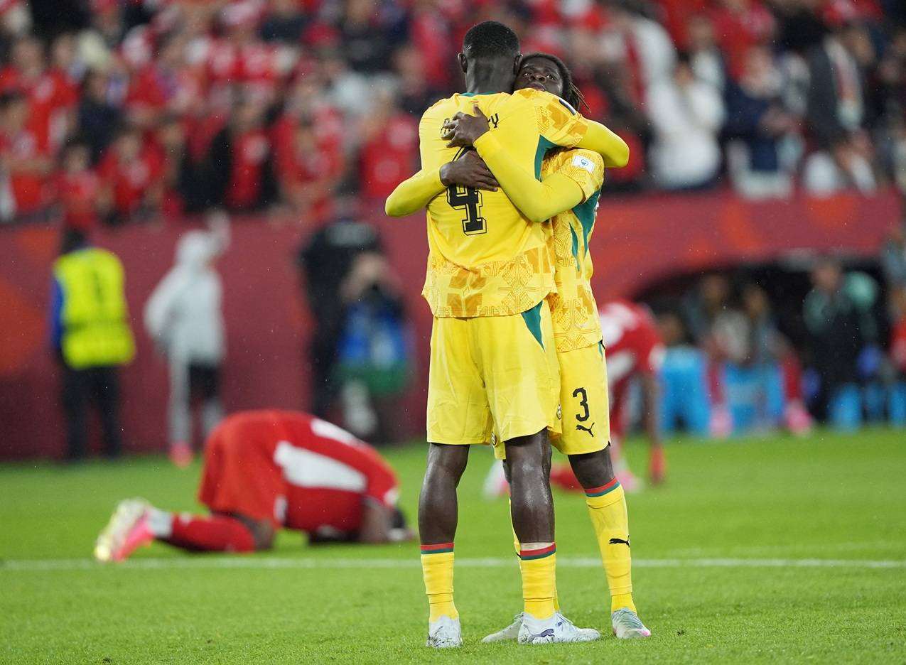 17 de junho de 2026 - Caleb Yirenkyi e Jonas Adjetey comemoram após a vitória de Gana sobre o Panamá na Copa do Mundo. Foto: IMAGN IMAGES via Reuters/John Sokolowski