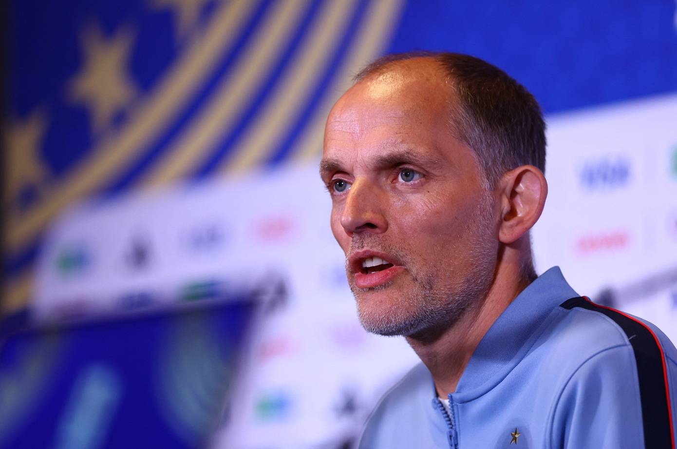 O técnico da Inglaterra, Thomas Tuchel, em coletiva de imprensa. Foto: REUTERS/Peter Cziborra