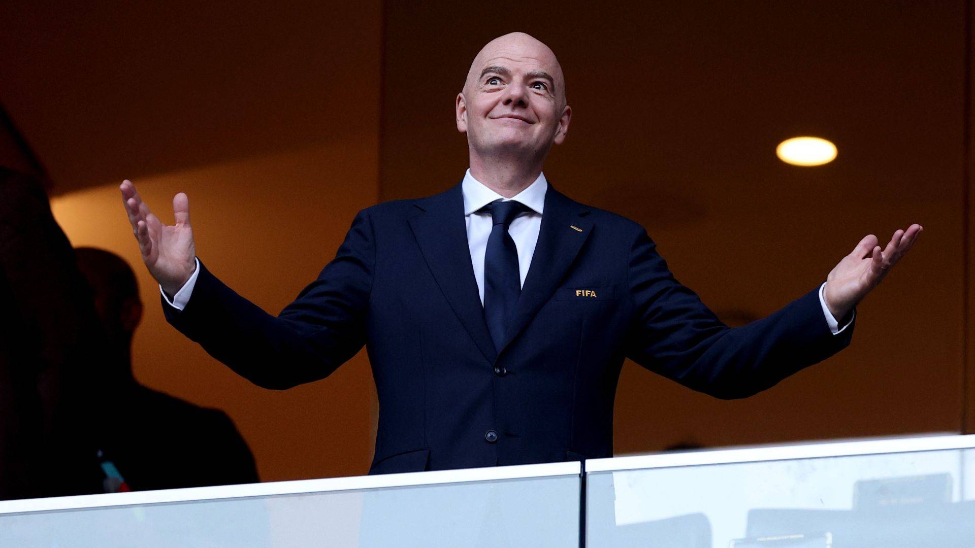 O presidente da FIFA, Gianni Infantino, durante a partida da Copa do Mundo da FIFA entre Holanda e Marrocos em Guadalupe, México, em 29 de junho. (Foto: Carl Recine/Getty Images)