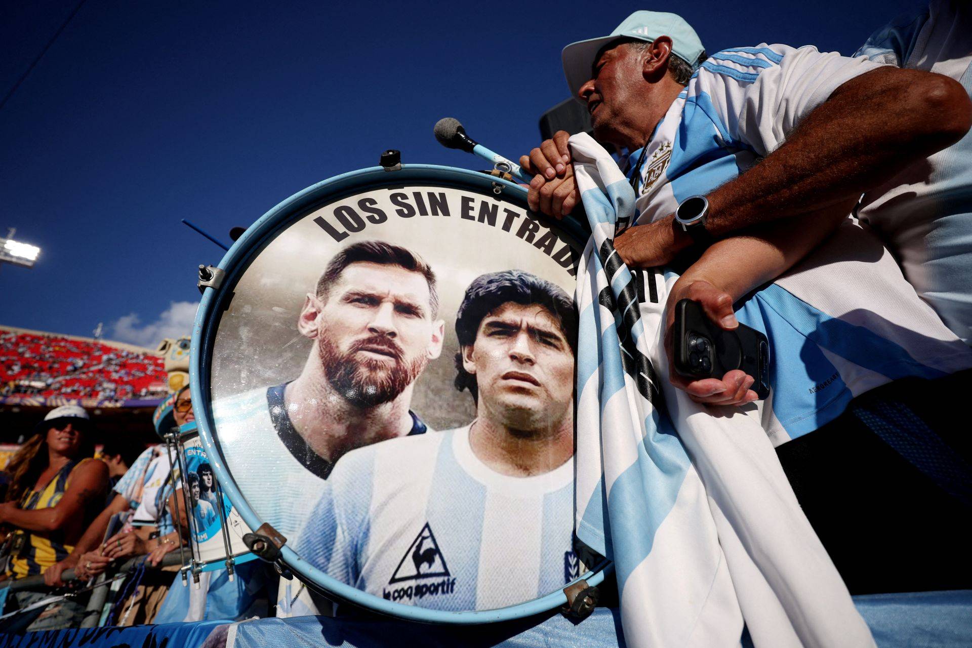 Torcida da Argentina durante jogo das quartas-de-final contra a Suíça no Kansas City Stadium - 11/07/2026 (Foto: REUTERS/Lee Smith)