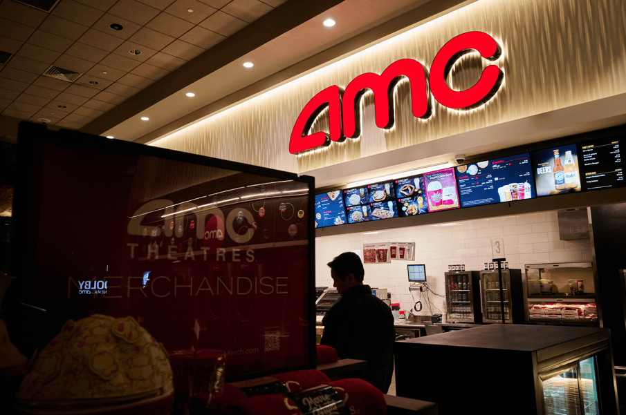 Uma lanchonete em um cinema da rede AMC em Nova York. Fotógrafo: Bing Guan/Bloomberg
