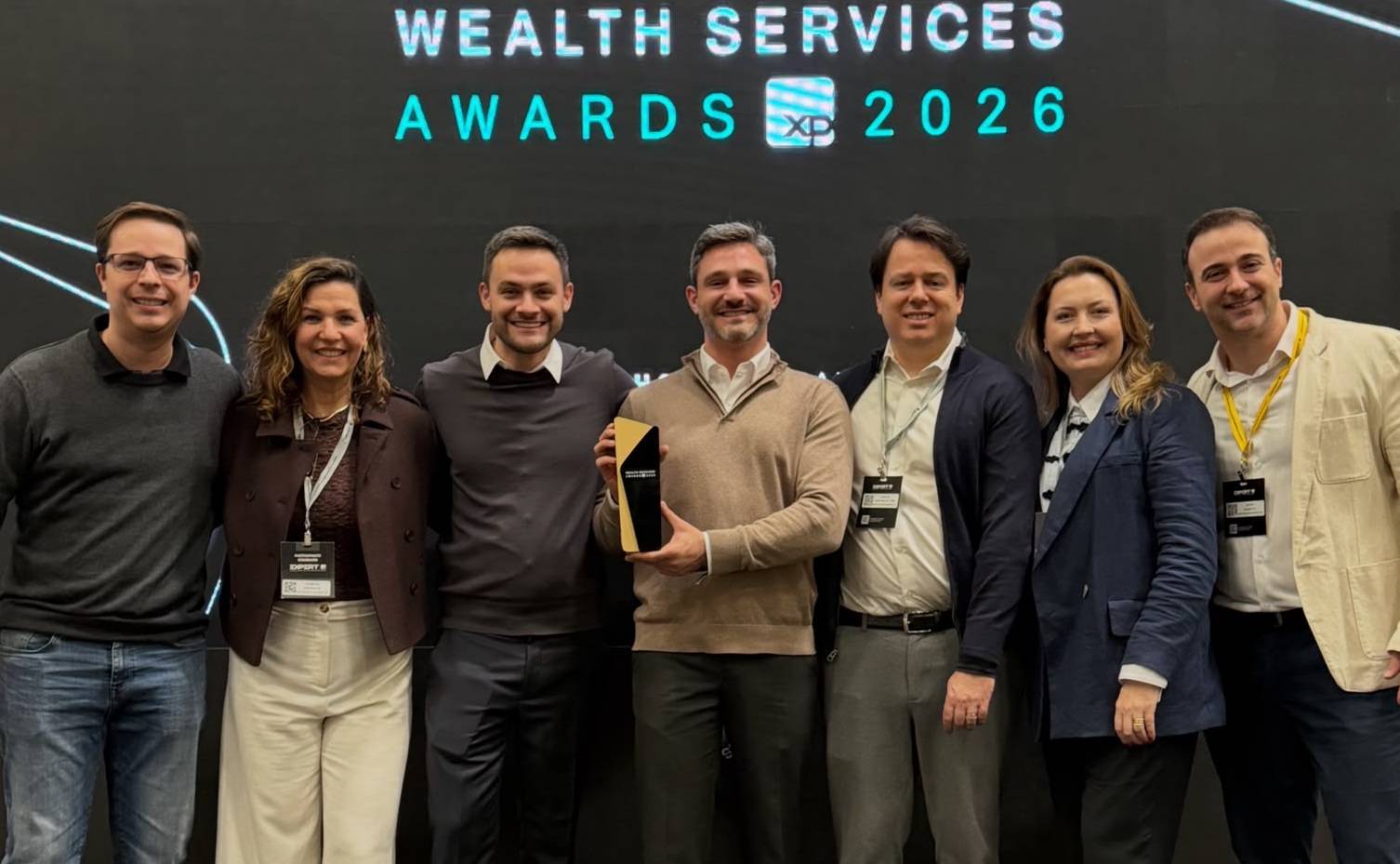Sócios da Union Investimentos durante a premiação Wealth Services Awards (Foto: Union Investimentos/Divulgação)