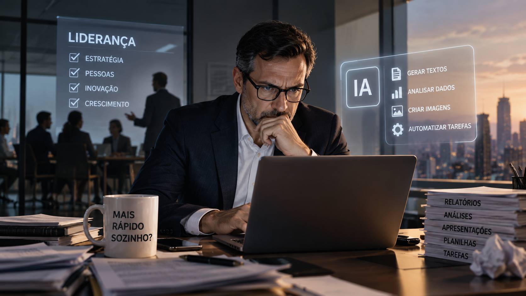 Segundo estudo, 87,5% dos profissionais usam IA para geração de textos e 67,1% utilizam para análise de dados (Foto: Inteligência Artificial)